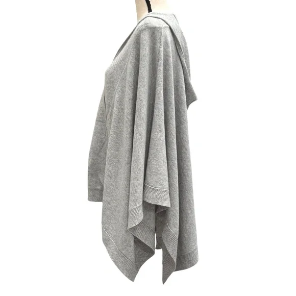 HAUTE HIPPIE GRAY CASHMERE HOODED CAPE PONCHO
